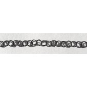 Sterling Silver Cable Chain Textured Round 11.25 MM Black Rhodium